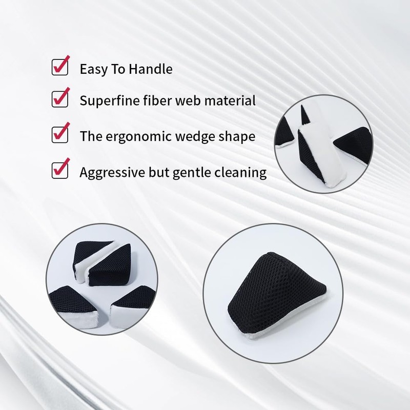 ANTSHINY Car Interior Cleaning Scrub Sponge Scrub Ninja Wedge Scrubber