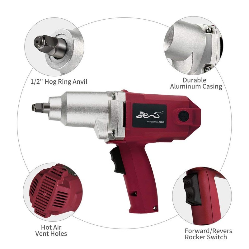 Corded Electric Impact Wrench 7.5A 1/2-Inch - MAX.230 Ft-Lbs -