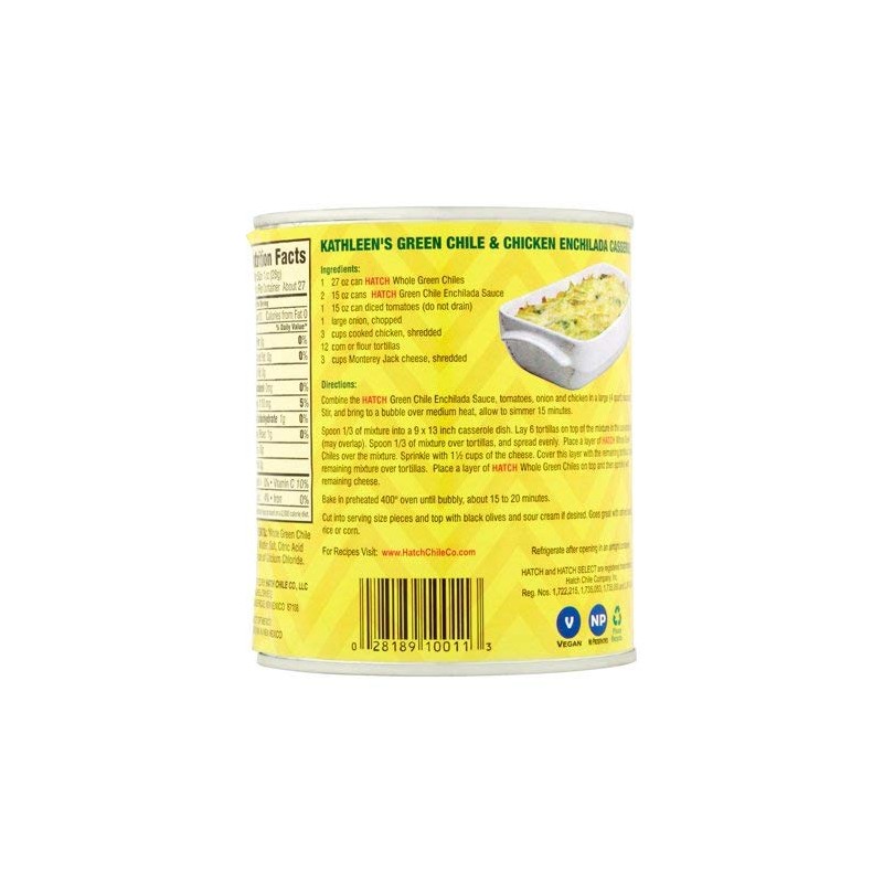 Hatch Chili Company Hatch Whole Green Chilies, 27- Oz (Pack