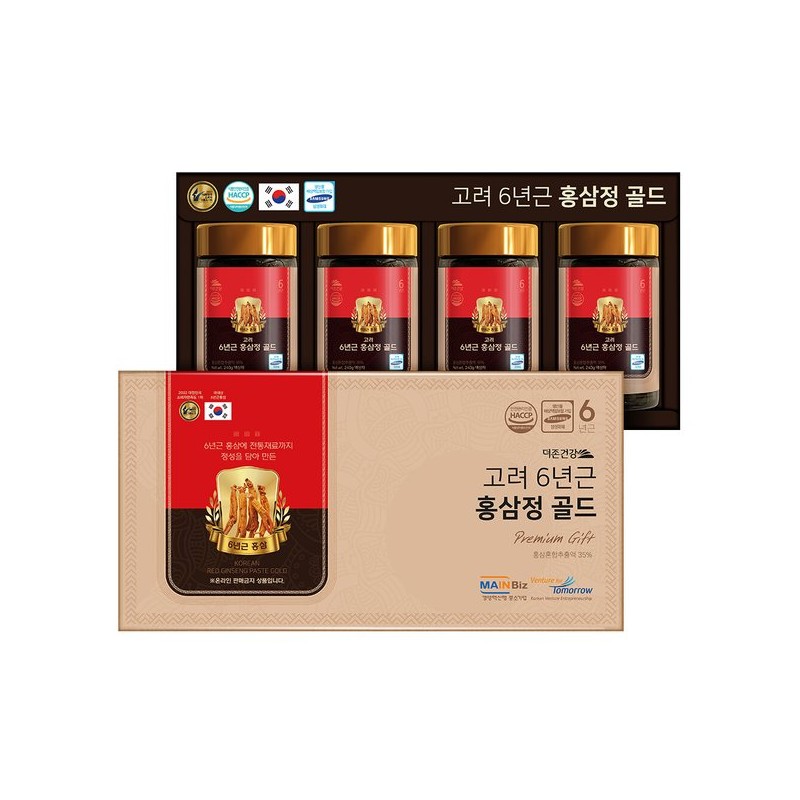 Duzon Health 고려 6년근 홍삼정 골드 240g x 4병 홍삼액기스
