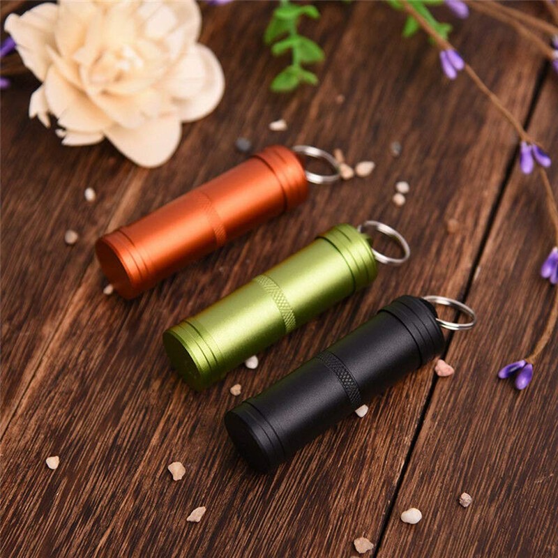 Pill Box Key Ring 3 Colours Mini Capsule Pill Box