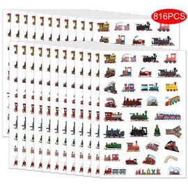 800+PCS Steam Train Stickers -Rainbow Stickers Party Supplies Decorations Outdoor Sport Birthday Baby Shower Party Favors