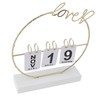 Metal Desk Calendar Modern Creative Tabletop Flip Calendar with LED