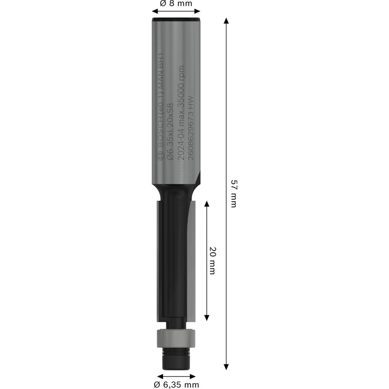 Bosch 1 x PRO flush cutter with lower guide ball
