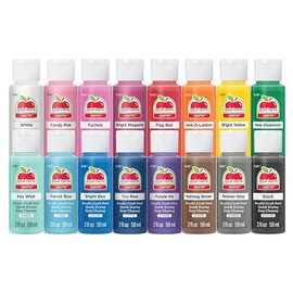 Apple Barrel, Vibrant Spectrum Collection - Pintura acrílica para manualidades, PROMOABIII, 2 onzas líquidas cada uno, 16 colores mate surtidos, 16 un