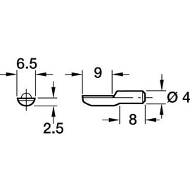 HARDWARE FOR YOU LTD PACK OF 10 SHELF SUPPORT PLUG IN FOR 4MM HOLE BRASS OR NICKEL PACK OF 10 (NICKEL PLATED)