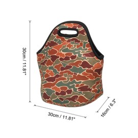 PATIKIL Insulated Lunch Bag, Neoprene Lunch Tote Bag Thermal Portable Lunch Box Food Container with Shoulder Strap for Work Office Picnic Outdoor, Camouflage Stripe Pattern
