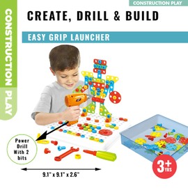 Discovery Toys Create, Drill & Build | Electric DIY Drill Educational Set | Early Educational | STEM & Educational Learning Toy | Kids Construction & Building Set | Early Toys for Ages 3+
