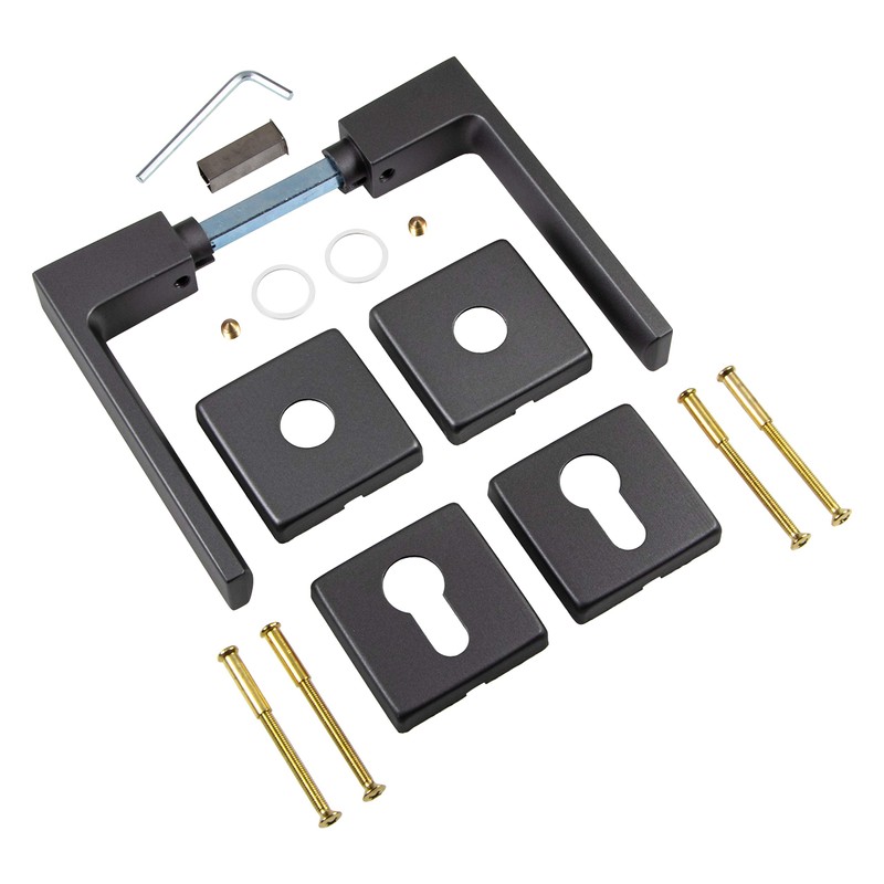 JUVA Handle Set Aluminium Door Fitting Anthracite Door Handle Room