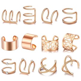 Hair Jewelry for Braids Accessories, Braids Dreadlock Accessories Non-piercing Ear Clip Adjustable Cuffs Hair Charms and Styling Jewelry Tools for Women Men Styling (Rose Gold)