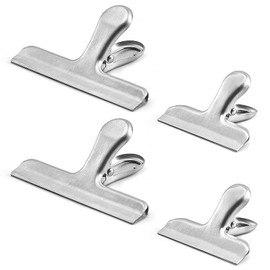 Pack of 4 Stainless Steel Bag Clips for Coffee Bread Bags 12 cm 7 cm Locking Clips for Home Kitchen School Office