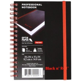 Black n` Red : Poly Twinwire Notebook, Ruled, 5-7/8 x 4-1/8, White, 70 Sheets/Pad -:- Sold as 2 Packs of - 1 - / - Total of 2 Each