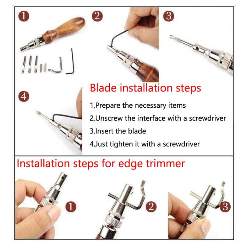 Leather Groover Tool,7 in 1 Adjustable Stitching Groover and Creasing