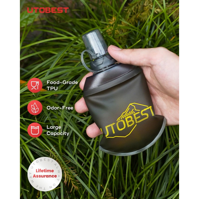 UTOBEST Soft Flask Collapsible Running Water Bottle 150 ml, Flexible