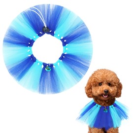PET SHOW Collar de tutú para perro con cascabel y cordón ajustable para perros pequeños y gatos, bufanda ajustable, accesorios coloridos para el cuello de cachorros, fiestas de disfraces, cumpleaños y