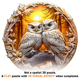 Wooden Puzzles for Adults - Couple Owl Wooden Jigsaw Puzzle - Unique Animal Shaped Wood Puzzles Adult - Creative Birthday Gift Family Game 100pcs