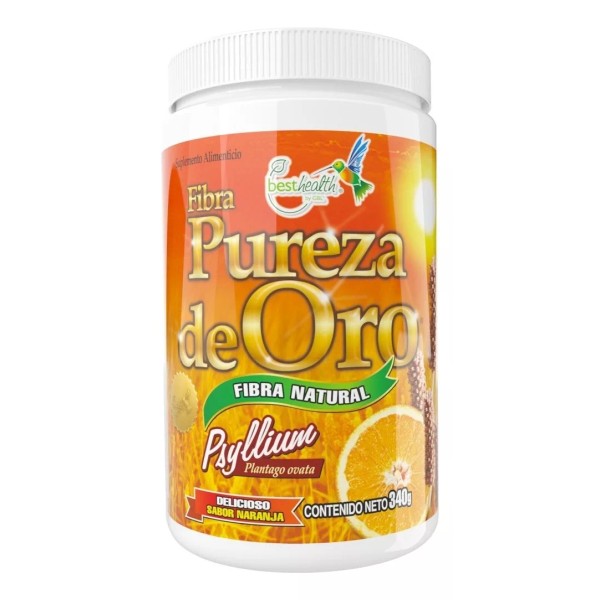 Best Health Psyllium Fibra Natural 340g Best Health Fibra Pureza De Oro Sabor Naranja