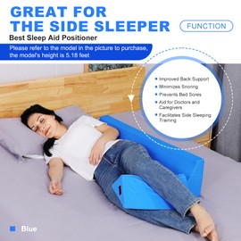 Fanwer 35'' Side Wedge Pillow for Sleeping,Positioning Wedge for Side Sleeping Training with Detachable Small Wedge Pillow,Back Support,Reducing Snoring,Preventing Bedsores,Side Sleeper(R-Shaped)
