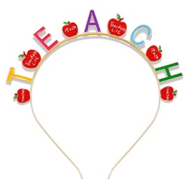 ZITULRY Teacher Headbands Colorful Enamel TEACH Apple Hairband Back To School Teacher Appreciation Week Party Hair Accessory Gifts (TEACH Apple)