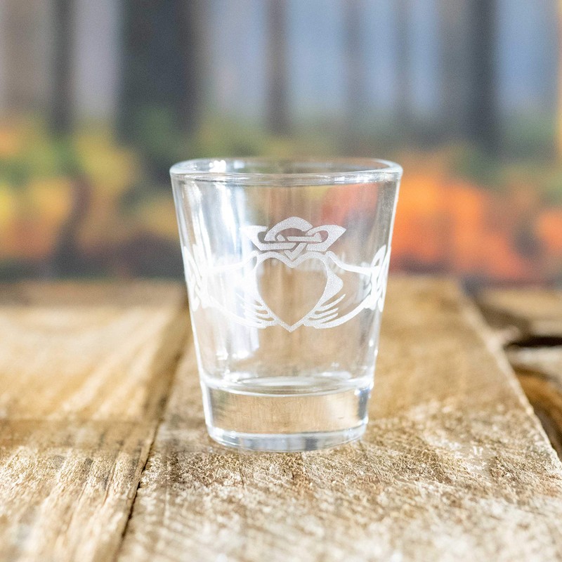 2oz Claddagh Shotglass LASER
