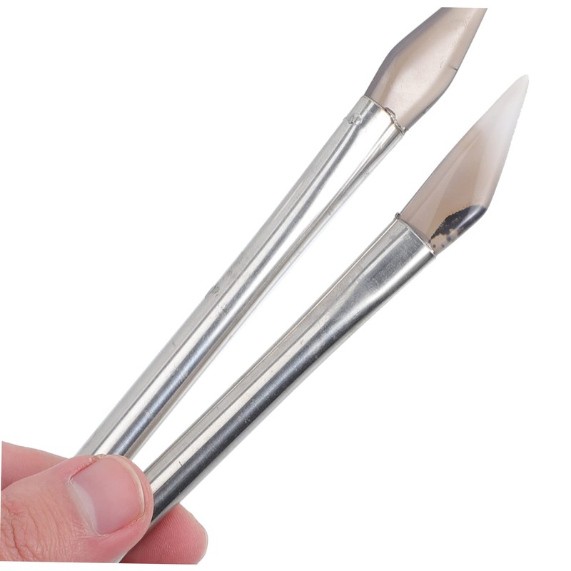 COHEALI 2pcs Agate Burnisher with Handle Jewelry Polishing Tool for