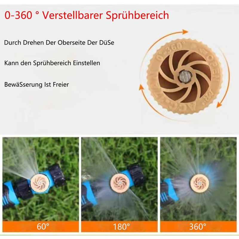 SUCANY Gardena Garden Sprinkler, Sturdy Metal Mandrel, Continuously Adjustable Irrigation