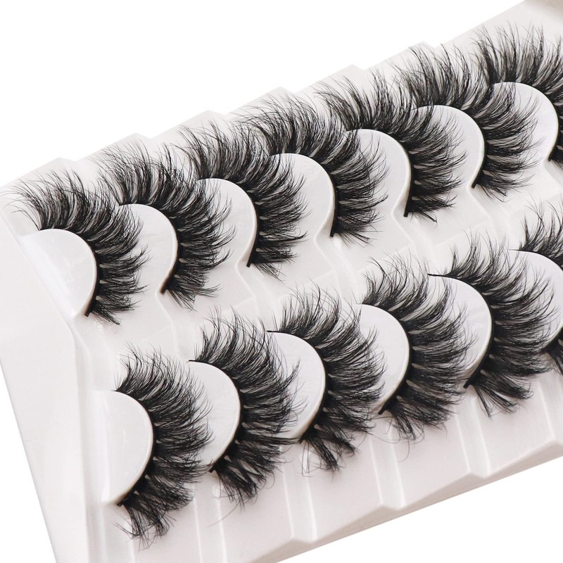 Losha Eyelashes Fluffy Natural Cat Eye False Eyelashes 7 Pairs