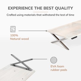 Anji Mountain Monitor Stand - Desktop Organizer & Laptop Riser, Ergonomic Monitor Riser, Space-Saving Monitor Stand for Desk, Durable Construction, Easy Assembly, Ideal for Home & Office,White Wash