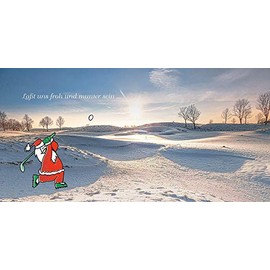 Golf Christmas Card - Let's Be Froh und Munter sein... Set of 3 (3 x Cards + 3 x Red Envelopes)