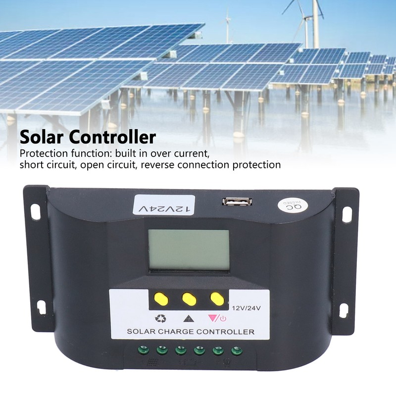 Intelligent Solar Charge Controller with Adjustable Timer Control Modes LCD