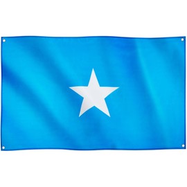 Runesol Somalia Flag, 91x152cm, 3ft x 5ft, 4 Grommets, Eyelet In Every Corner, Isra and Mi’raj, Somalian Flag, Somali, Star of Unity, Premium Flags, Inside, Outside, Vivid Colours