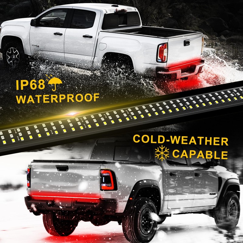 48" Tailgate Light Bar, Aluminum Frame Triple Row LED Tailgate