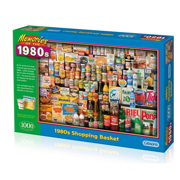 1980s Shopping Basket 1000 Piece Jigsaw Puzzle | Sustainable Puzzle for Adults | Premium 100% Recycled Board | Great Gift for Adults | Gibsons Games
