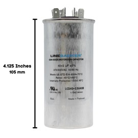The HVAC Genius 40/5 uF 40+5 MFD 370V/440V Dual Run Start Round AC Capacitor 40 5 uF 370/440 Volt VAC Air Conditioner Capacitor for AC Unit Fan Motor Start, Heat Pump, Condenser Straight Cool