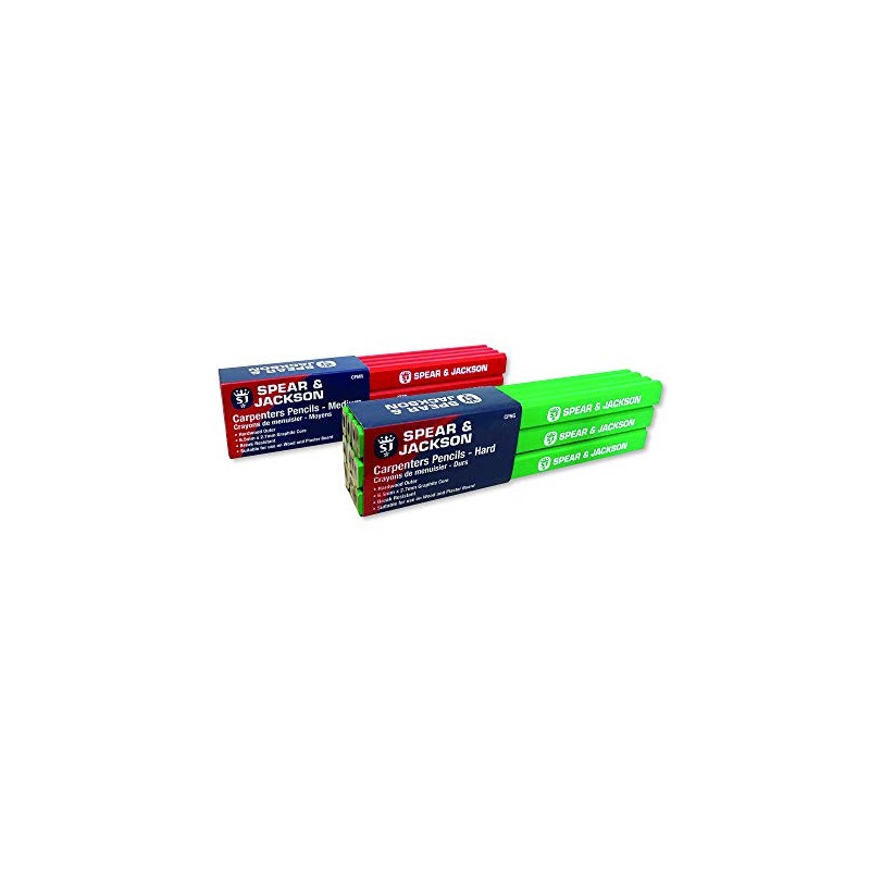 Spear & Jackson CPHG Hard Green Carpenters Pencils, 6.5mm x