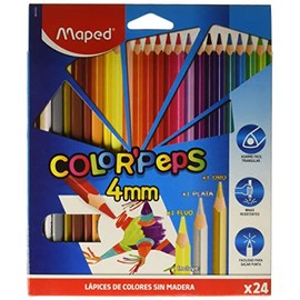 Maped Color´Peps Lapices de Colores, Triangulares, Extruidos, paquete de 24