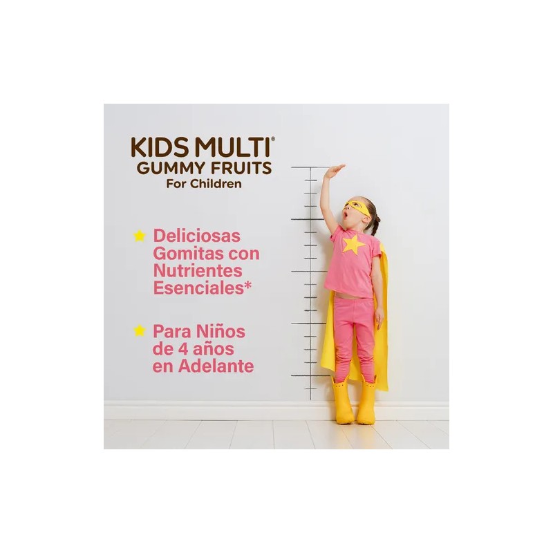 Multi Vitaminico Para Niños En Gomitas 60 unidades Kids Multi,