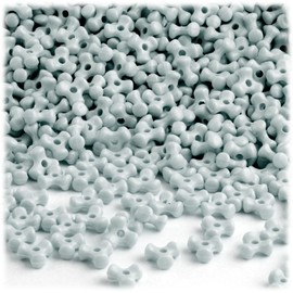 The Crafts Outlet 1,000pc Plastic, Opaque, Tri Beads, 10mm, Gray