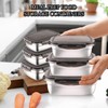 Nuanchu 6 Packs Stainless Steel Food Storage Containers Airtight Metal