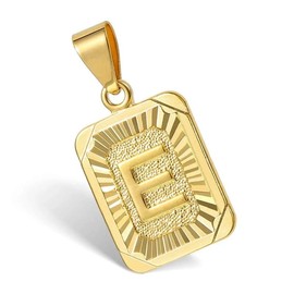 Hermah Initial A-Z Alphabet Capital Letter Pendant Necklace For Men Women Golden Color 3mm Stainless Steel Twisted Rope Link Chain Jewelry Daily Wear:_E_22inch