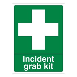 Bleedsave Incident Grab Kit - Portrait 150mm x 200mm 1mm Rigid Plastic Safety Sign