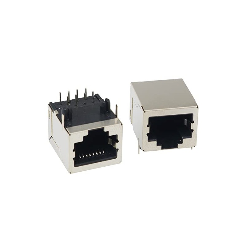 Conector de PCB RJ45 10 piezas RJ45 blindado 8P8C 90