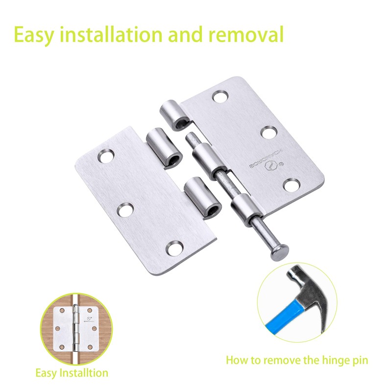 Door Hinge 3 1/2 Inch Interior Door Hinges Satin Nickel
