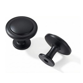 khtumeware 10 Pack 1-1/4 inch(32mm) Black Cabinet Knobs Dresser Knobs Round Matte Black Drawer Knobs Kitchen Cabinet Hardware Zinc Knobs for Dresser Drawers.