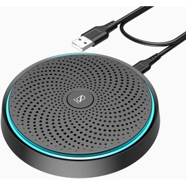 Monodeal Conference Microphone with Mute Button, Upgraded USB Microphone for Laptop PC,Omnidirectional Microphone for Computer Zoom, Virtual School, Video Meeting, Skype (Plug & Play)