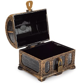 Kids Pirate Treasure Chest Plastic Vintage Treasure Box, Mini Pirate Chest Toys for Boys