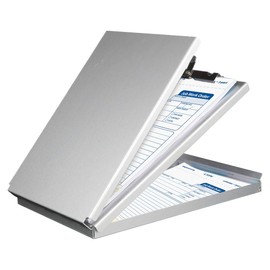 Sunnyclip Aluminum Clipboard with Storage(Memo Size), Recycled Metal Form Holder Binder Fits Paper Size up to 5.66 x 9.5 inches, A5 Size