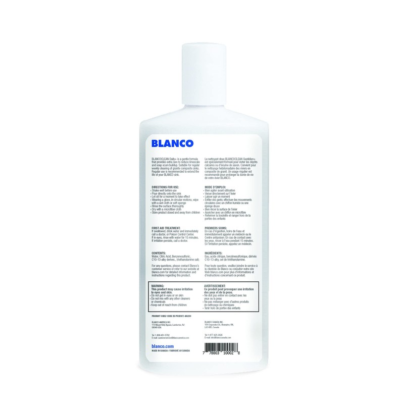 BLANCO 406200 BLANCOCLEAN Daily Silgranit Sink Cleaner, 15 oz, White,