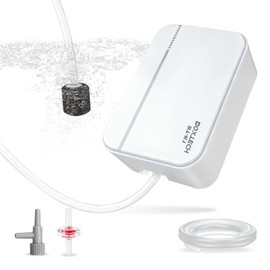 Boxtech Fish Tank Air Pump - Ultra-Quiet Aquarium Aerator for Fish with Air Stone, Check Valve, Control Valve and Air Tube for 1 to 30 Gallon Tanks