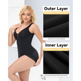 SHAPSHE Fajas Colombianas Moldeadoras post liposuction shaping girdles Shapewear for Women Black 3XL